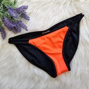 PILYQ SZ M Omni Strappy Troy Full Bikini Bottoms Womens Neon Orange #1625 NWT